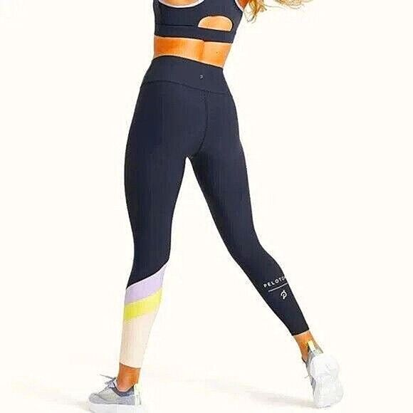 NWT Peloton Women's Navy White High Rise Colorblock Legging Size S - Picture 3 of 14